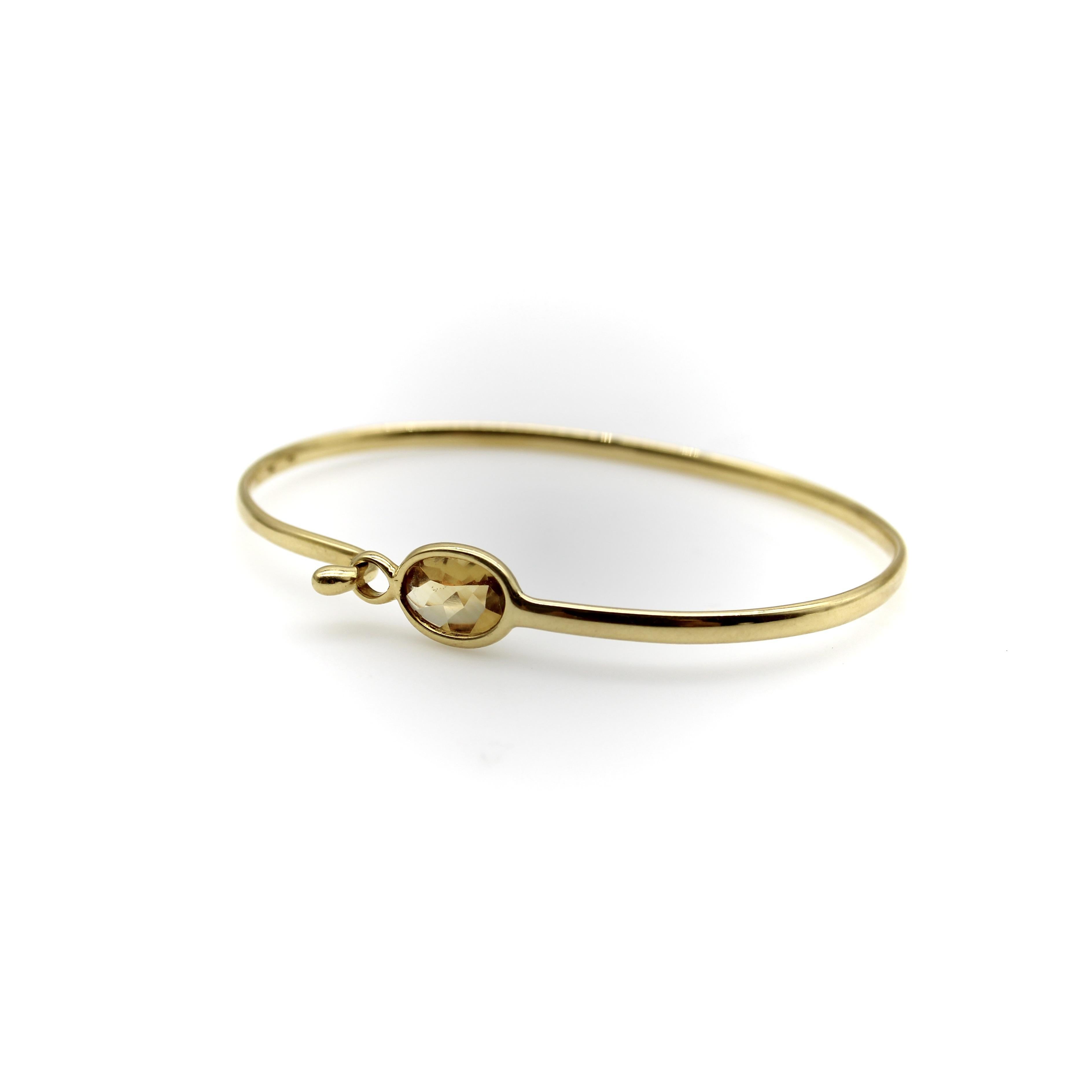 Georg Jensen 18K Gold Savannah Citrine Bracelet In Good Condition For Sale In Venice, CA