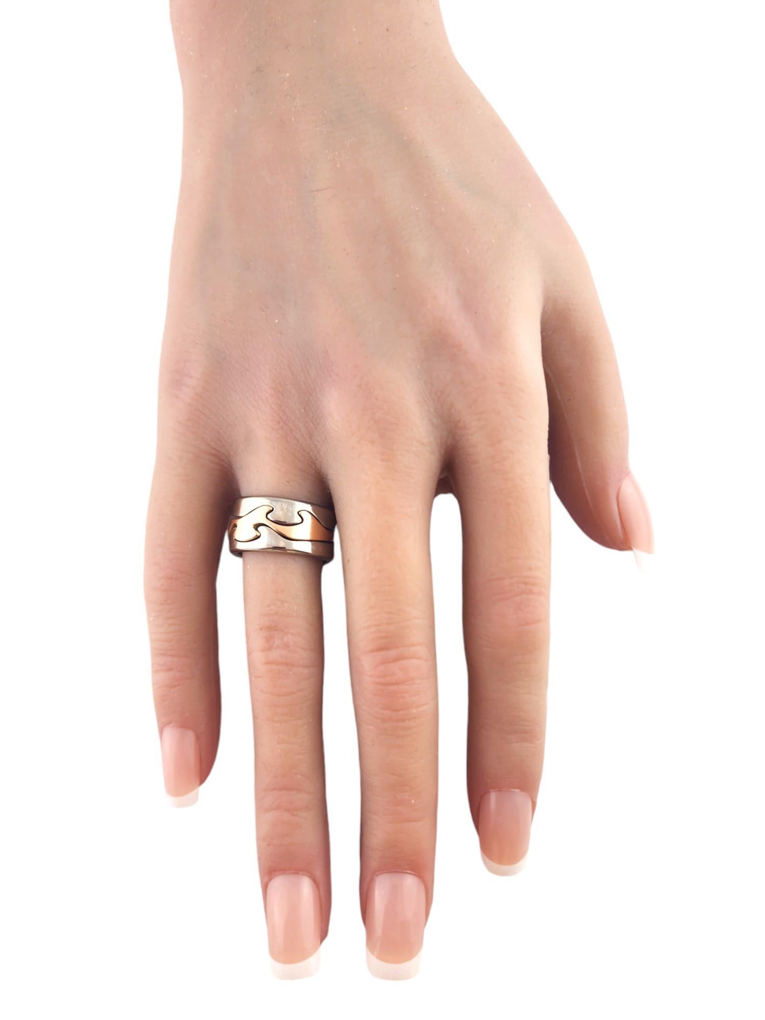 Georg Jensen 18K White & Rose Gold 3 Piece Fusion Ring Size 6.5 w/box #19226 3