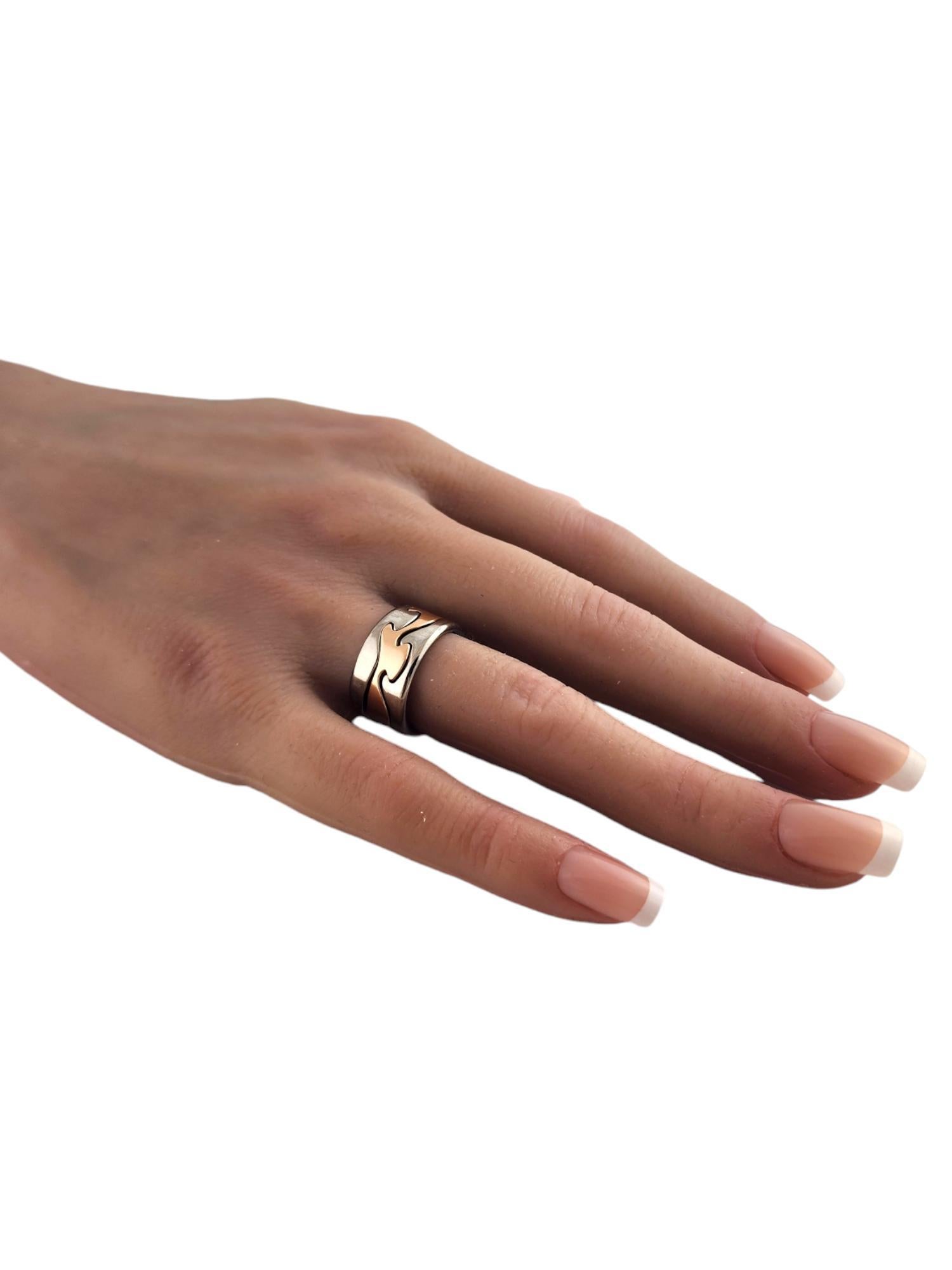 Georg Jensen 18K White & Rose Gold 3 Piece Fusion Ring Size 6.5 w/box #19226 4