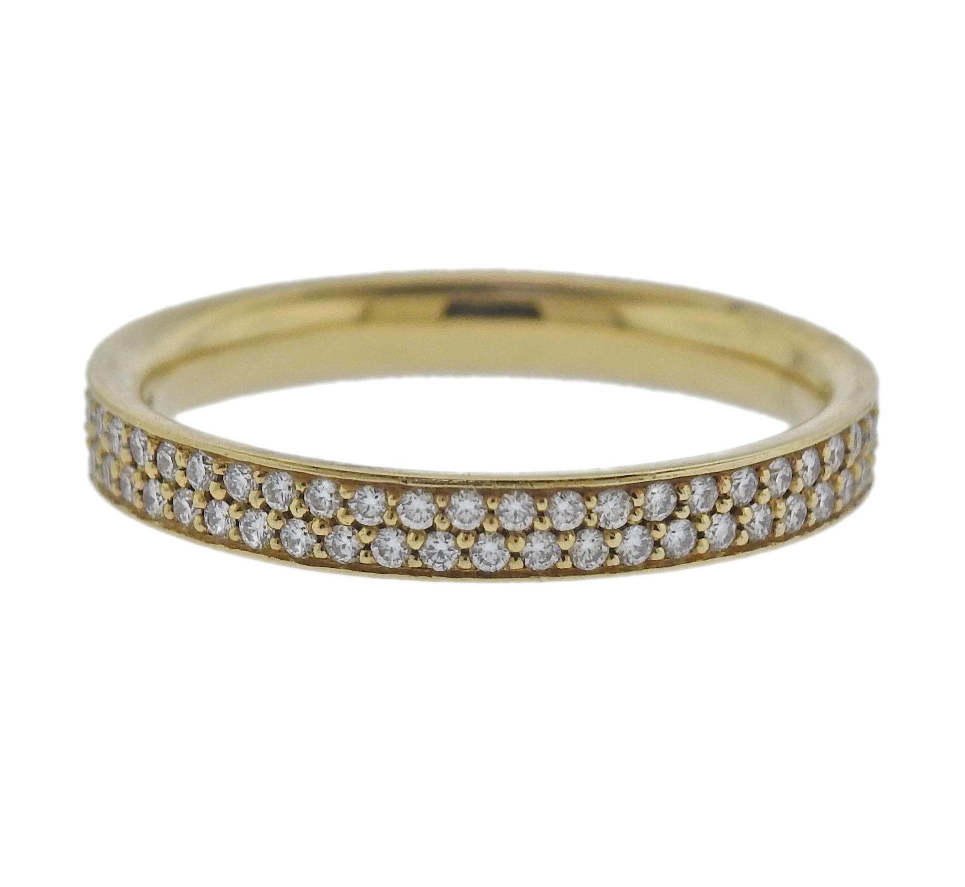 Georg Jensen 18k Yellow Gold Magic Pave Diamond Ring 1513 B In New Condition For Sale In Lambertville, NJ