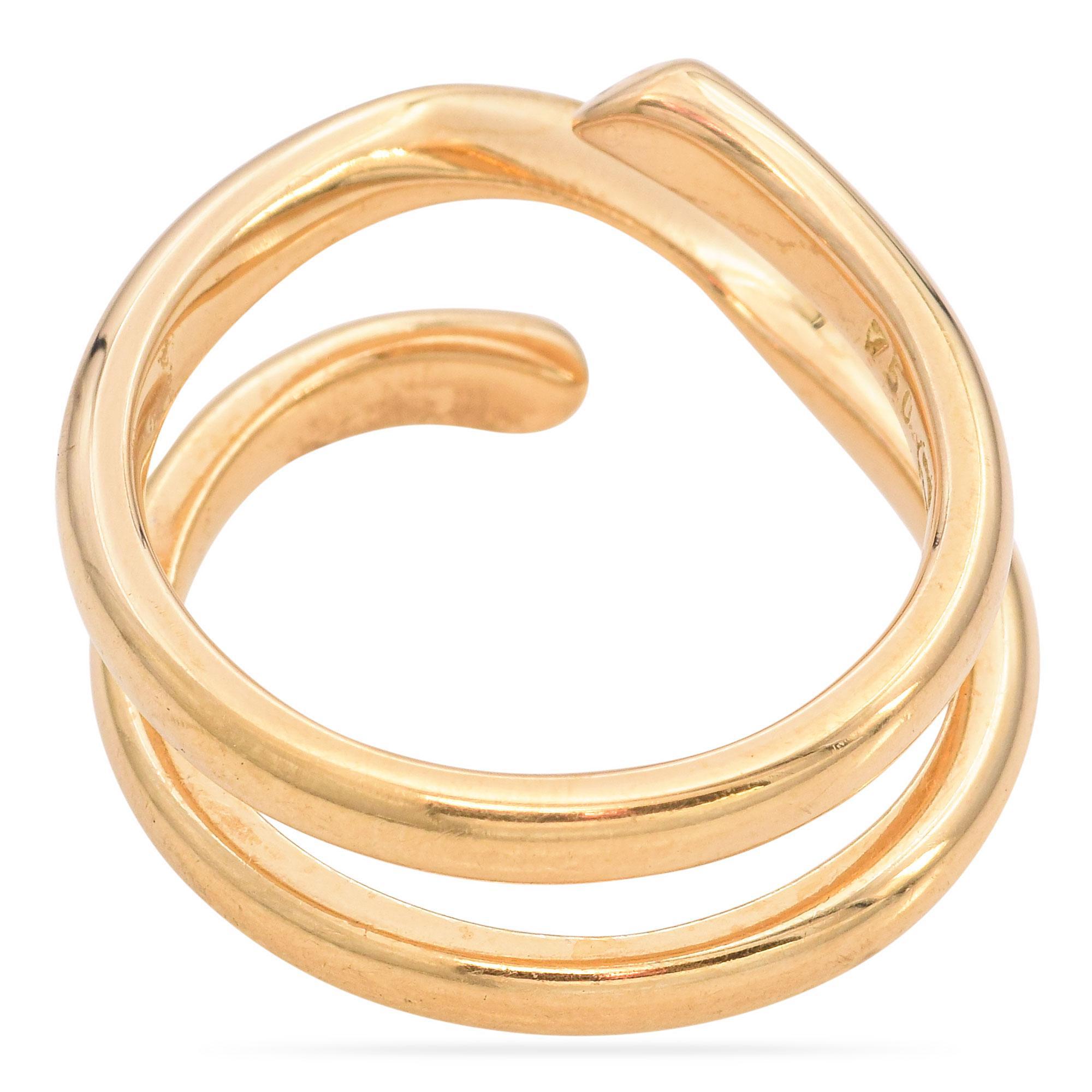 Georg Jensen 18k Yellow Gold Polished Wrap Ring In Good Condition For Sale In New York, NY