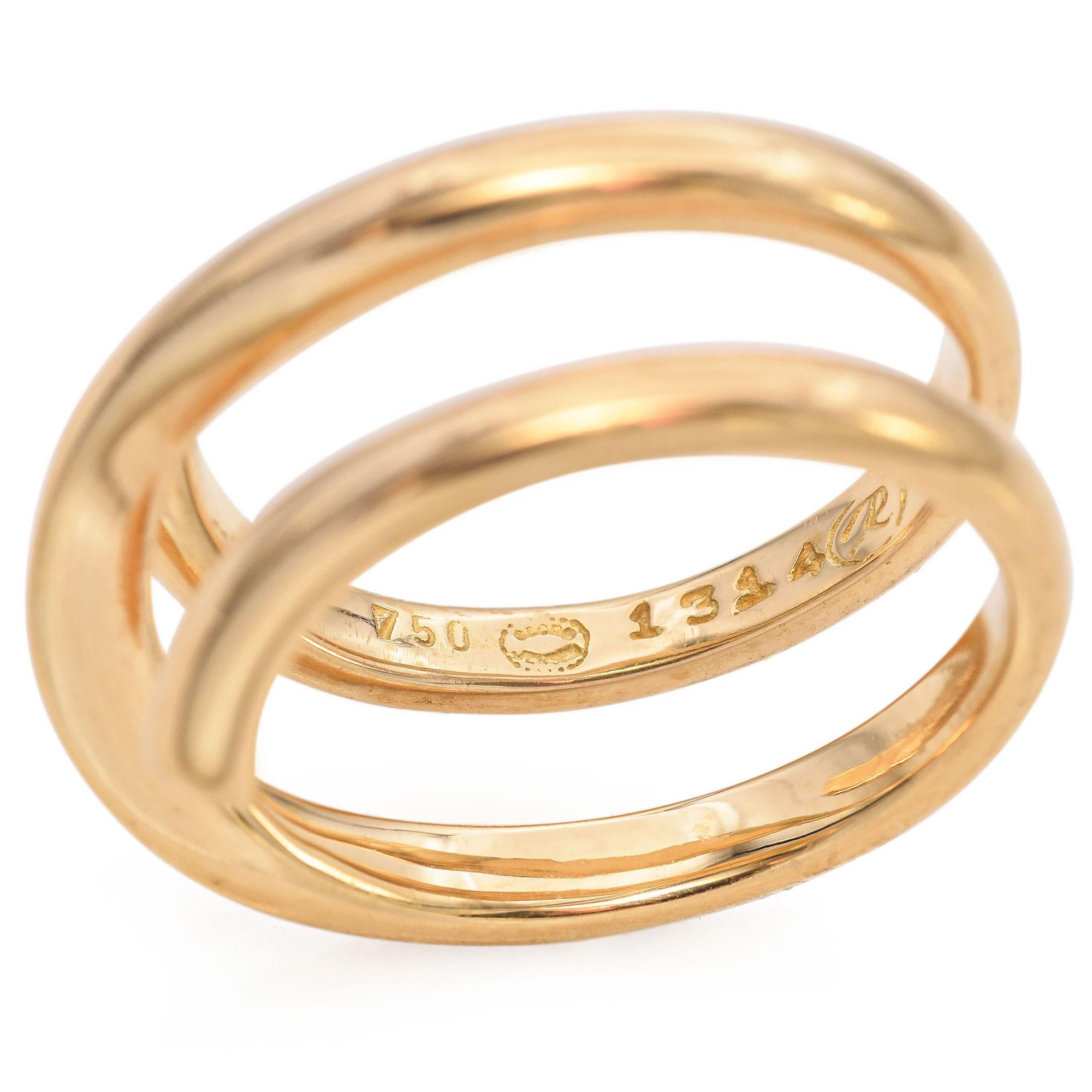 Women's Georg Jensen 18k Yellow Gold Polished Wrap Ring For Sale