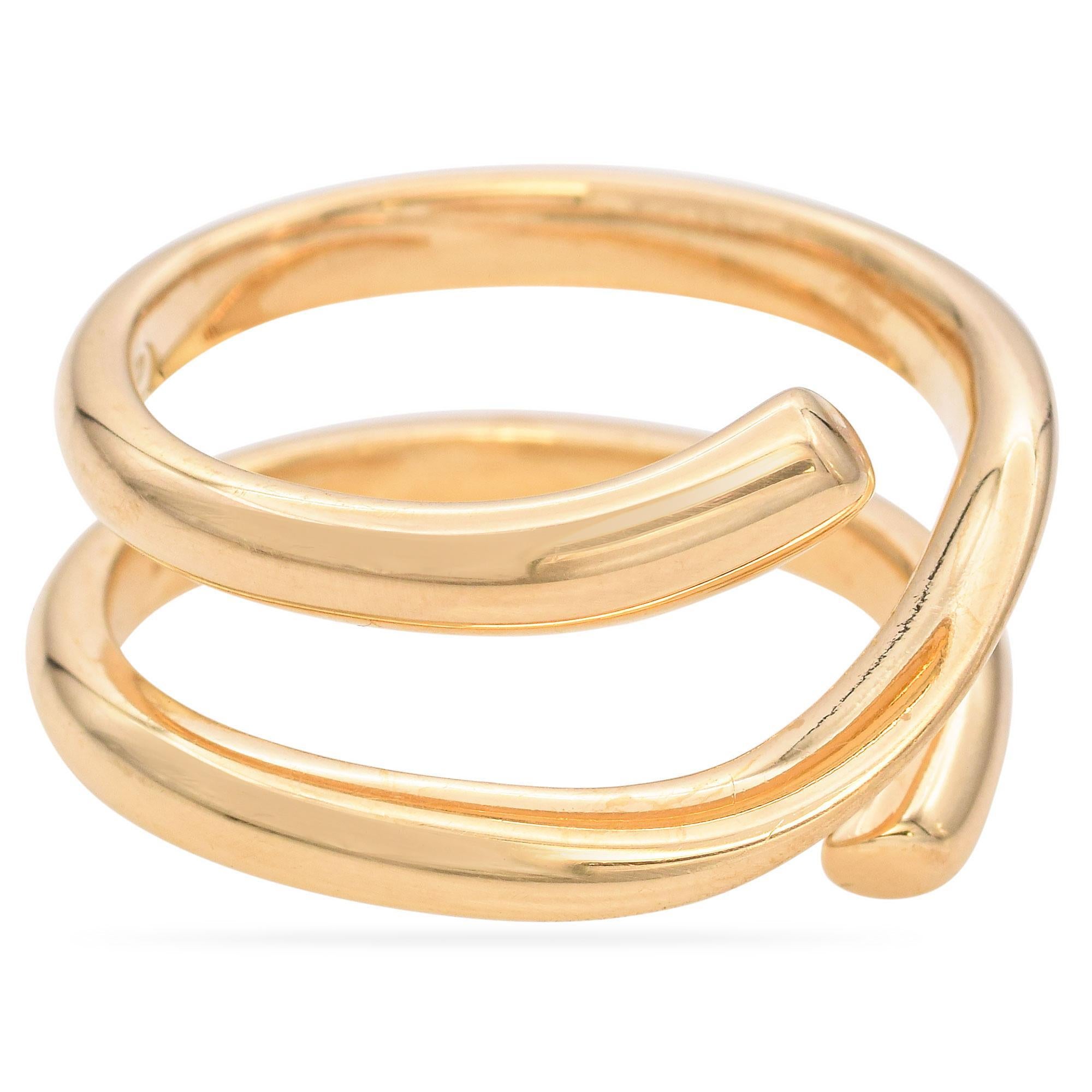Georg Jensen 18k Yellow Gold Polished Wrap Ring For Sale 1