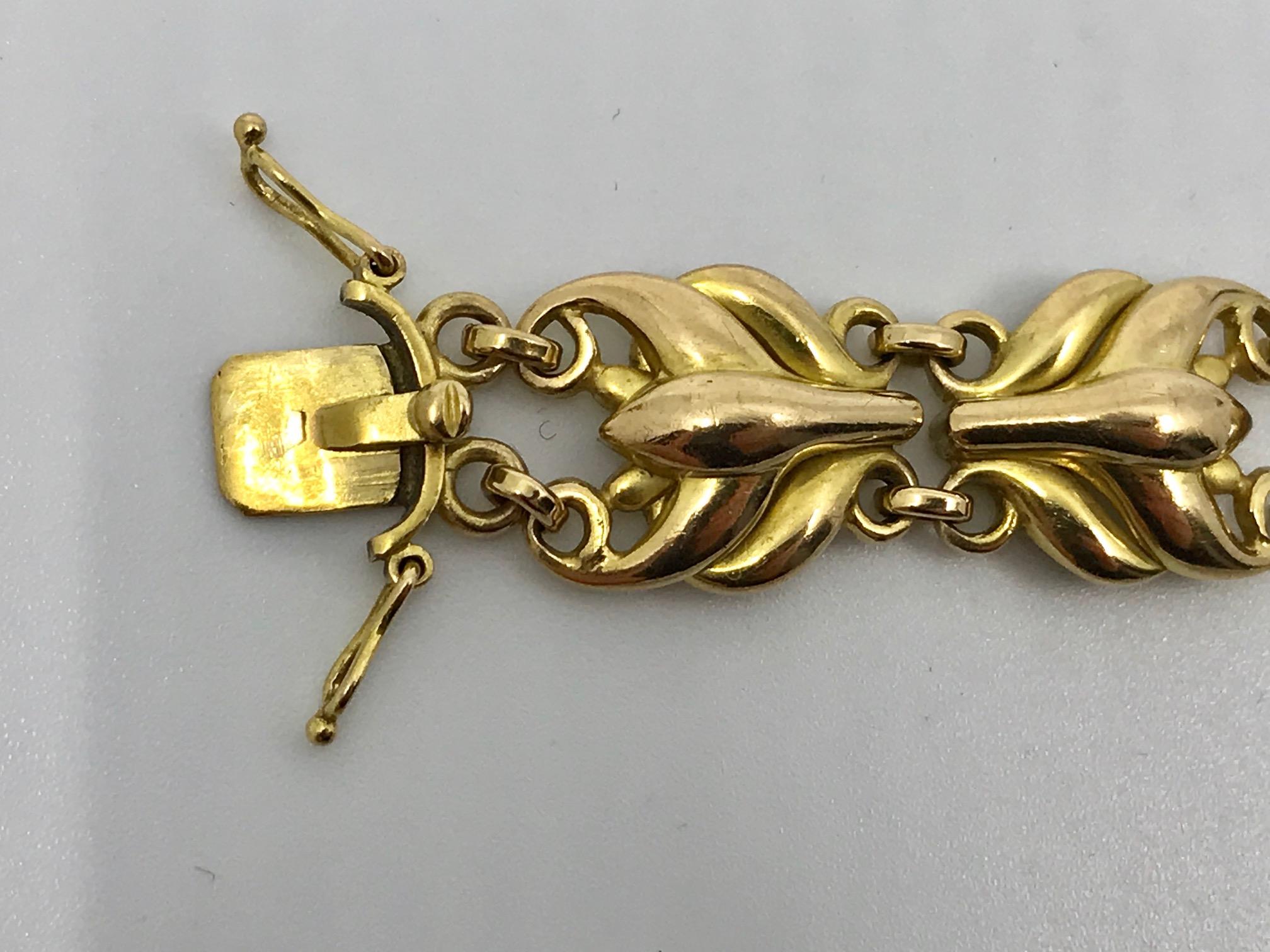 Art Nouveau Georg Jensen 18 Karat Gold Bracelet #1053 Amethysts For Sale