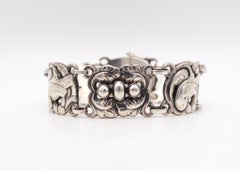 Georg Jensen 1918 Kristian Mohl-Hansen Rare Art Nouveau Bracelet In 925 Sterling