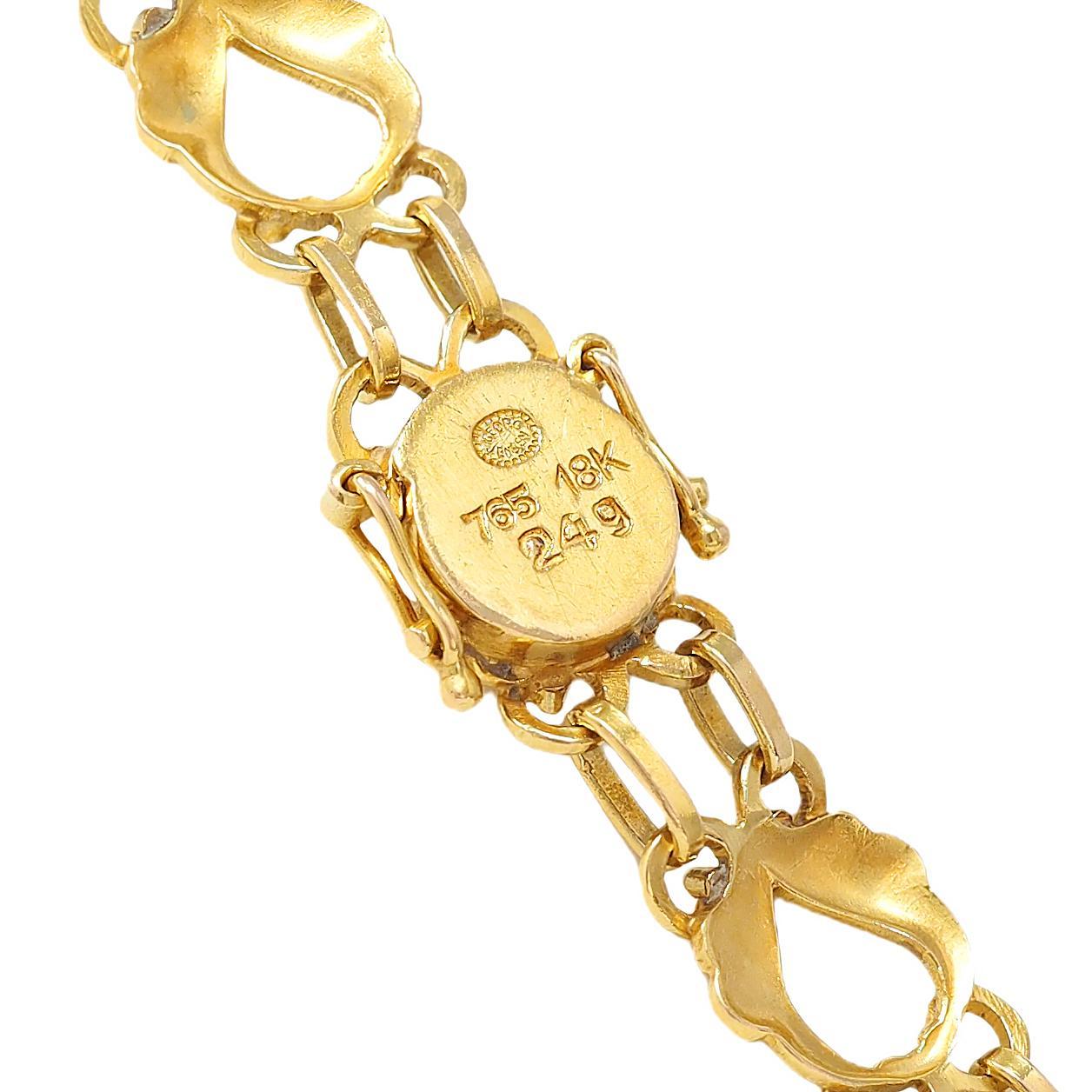 Georg Jensen 1930's 18 Karat Gelbgold Vintage Swirling Fancy Chain Halskette im Angebot 3