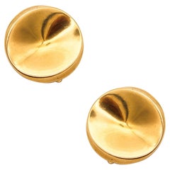 GEORG JENSEN 1960 Nanna Ditzel Clips d'oreilles en or jaune 18 carats modèle 1136C