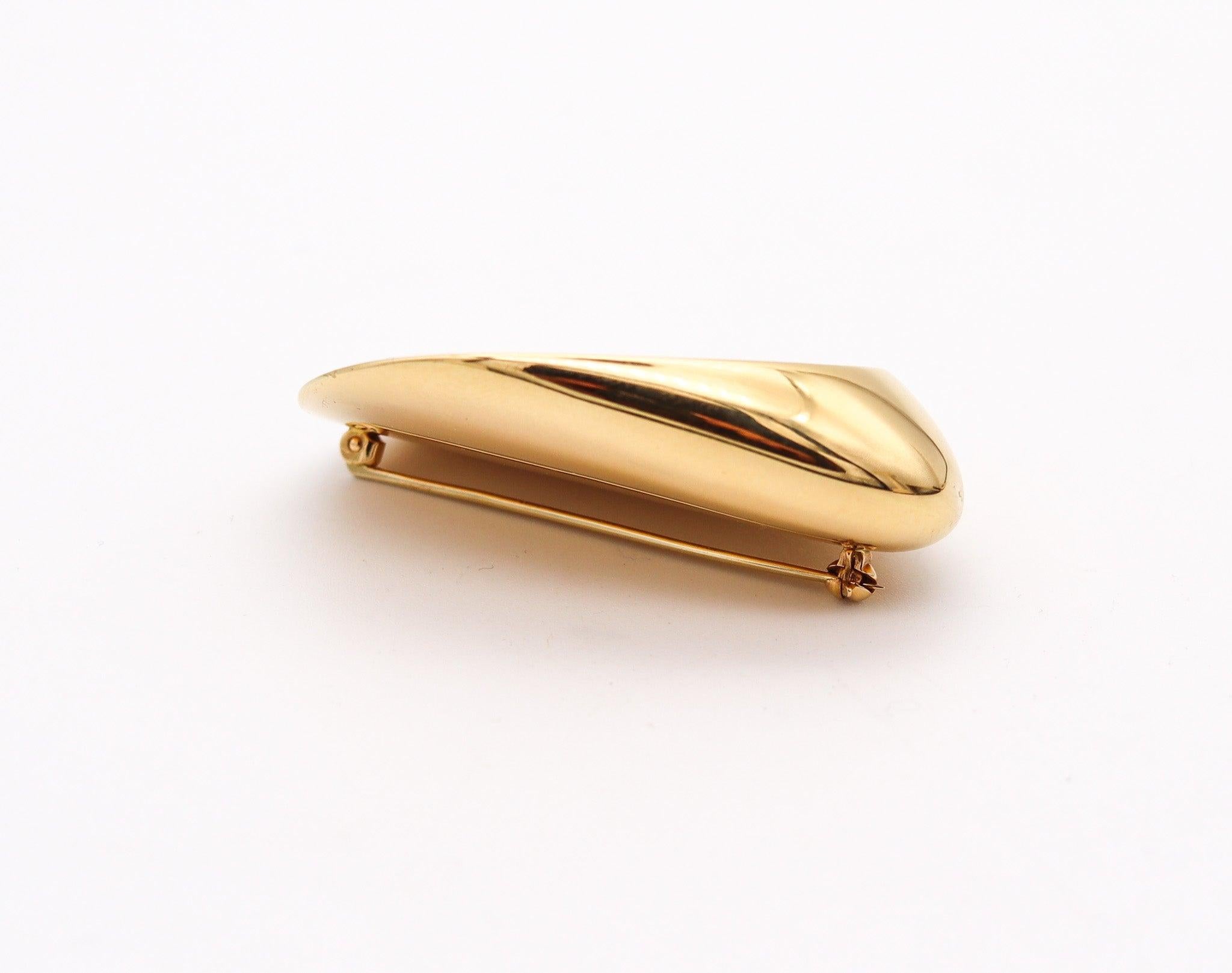 GEORG JENSEN 1960 Nanna Ditzel Pendant Brooch In 18Kt Yellow Gold Model 1328 For Sale 1