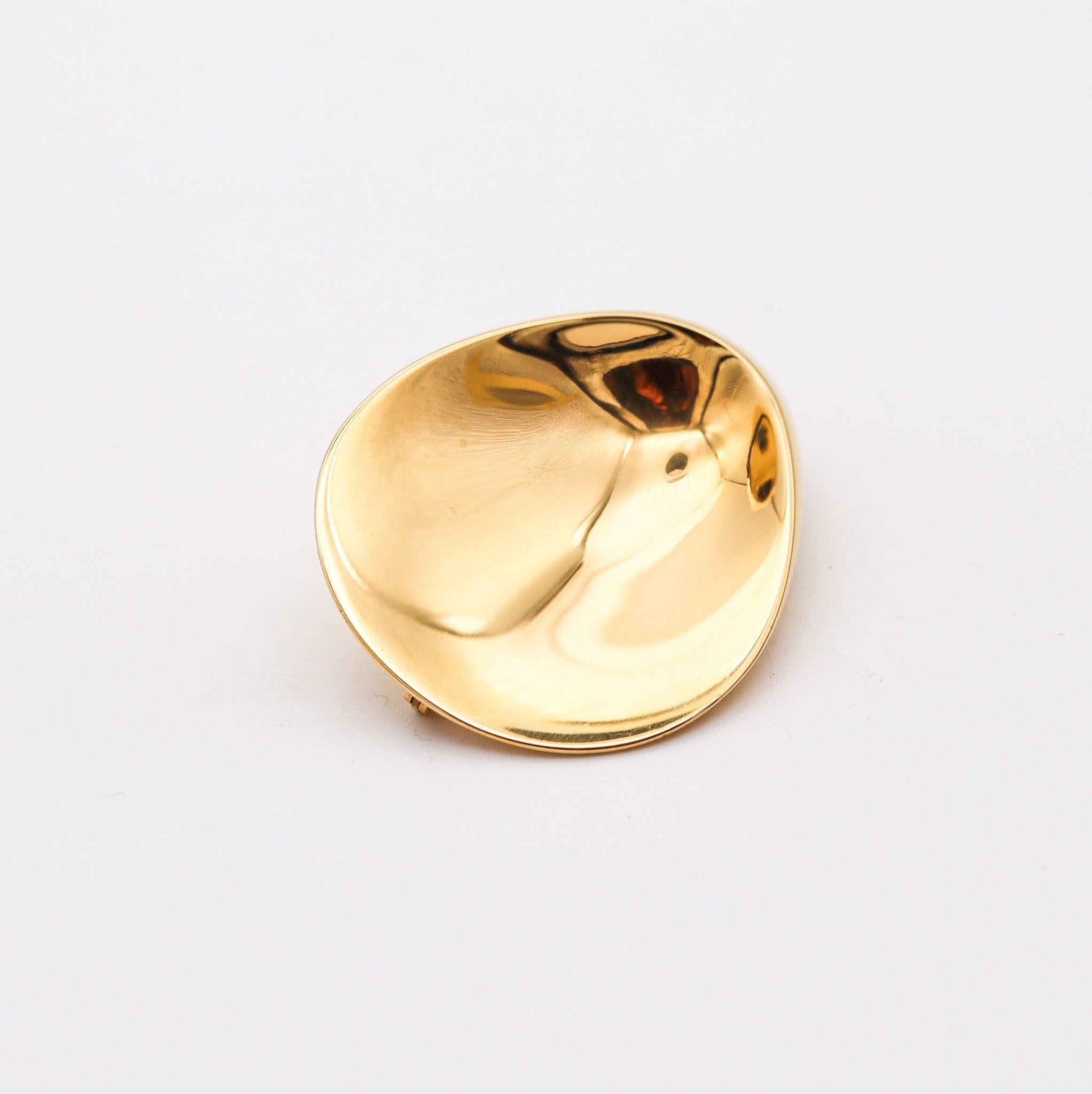 GEORG JENSEN 1960 Nanna Ditzel Pendant Brooch In 18Kt Yellow Gold Model 1328 For Sale 2