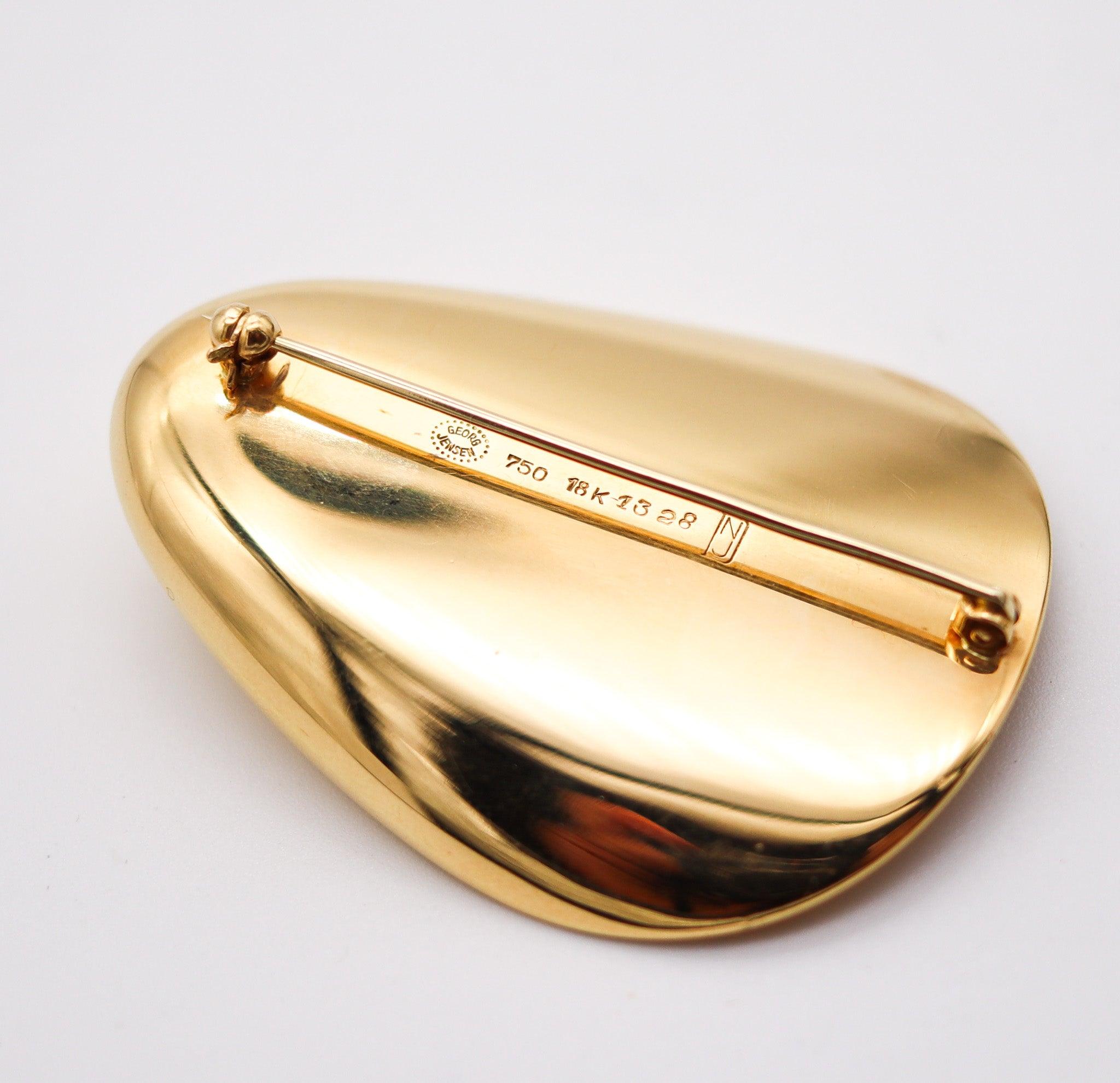 GEORG JENSEN 1960 Nanna Ditzel Pendant Brooch In 18Kt Yellow Gold Model 1328 For Sale 4