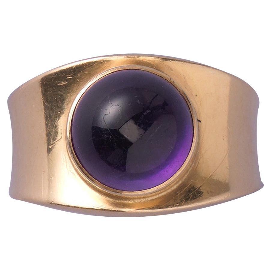 Georg Jensen 1967 Gold and Amethyst Ring