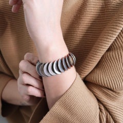 Georg Jensen 1969 Astrid Fog Geometric Kinetic Bracelet In .925 Sterling Silver