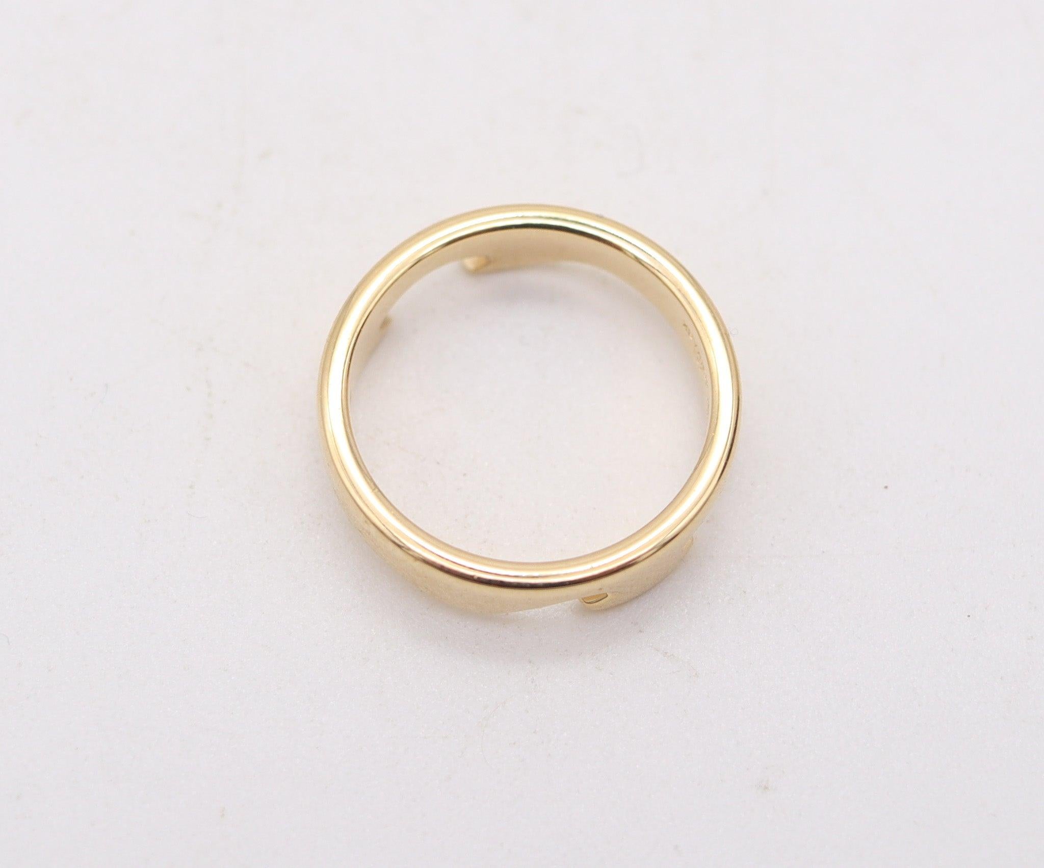 GEORG JENSEN 1970 Danemark Par Nina Koppel Bague Puzzle Fusion En Or Jaune 18Kt Excellent état - En vente à Miami, FL