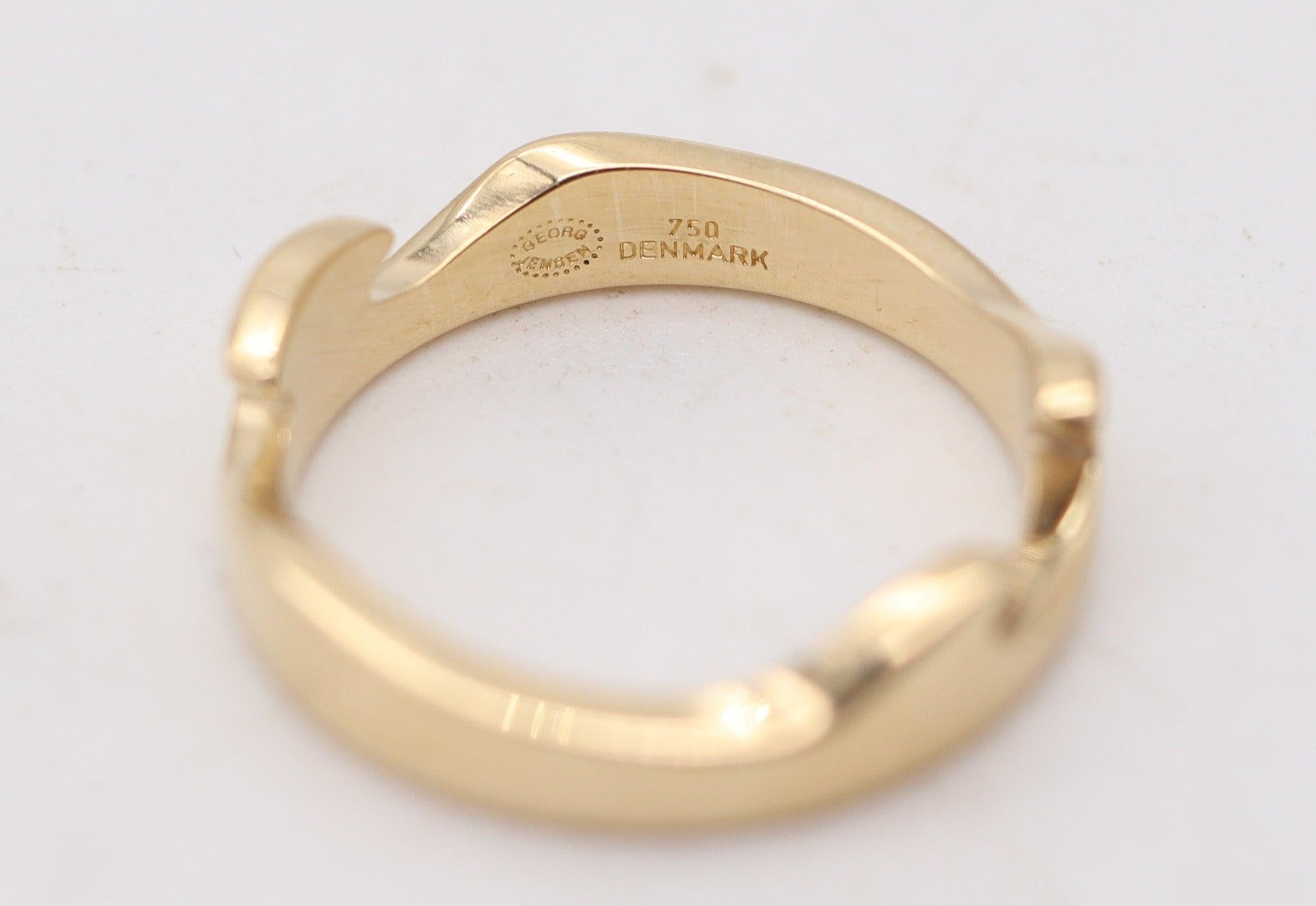 GEORG JENSEN 1970 Danemark Par Nina Koppel Bague Puzzle Fusion En Or Jaune 18Kt en vente 1