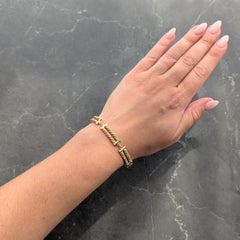 Georg Jensen 1970's Tri-Colored Gold Vintage Twisted Rope Link Chain Bracelet