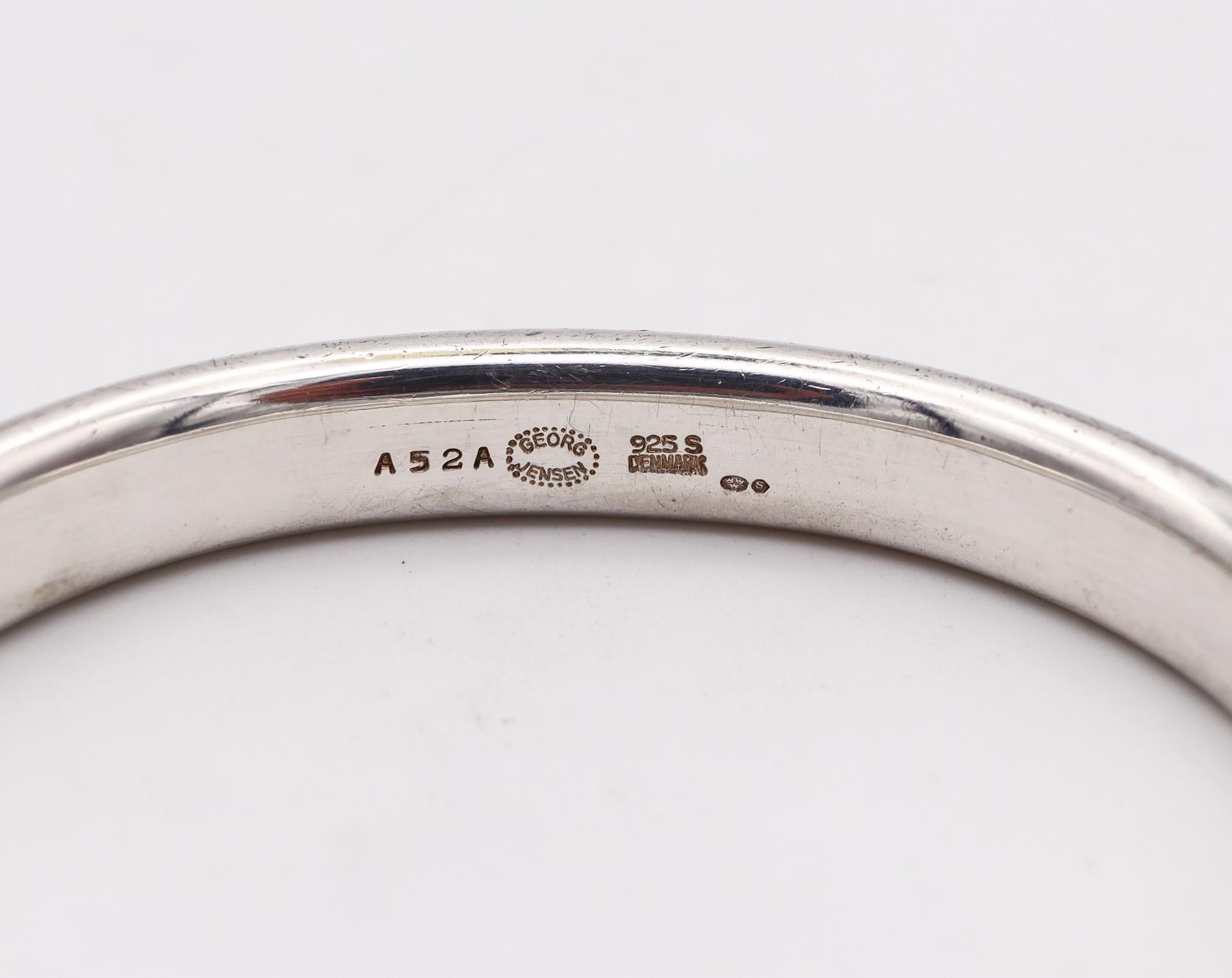 Contemporary Georg Jensen 1990 By Andreas Mikkelsen A52A Solid Bangle In .925 Sterling Silver