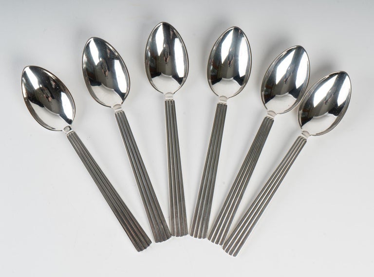 Georg Jensen 24 Pieces Bernadotte Silverware Fork Knife Spoon Coffee in  Silver at 1stDibs