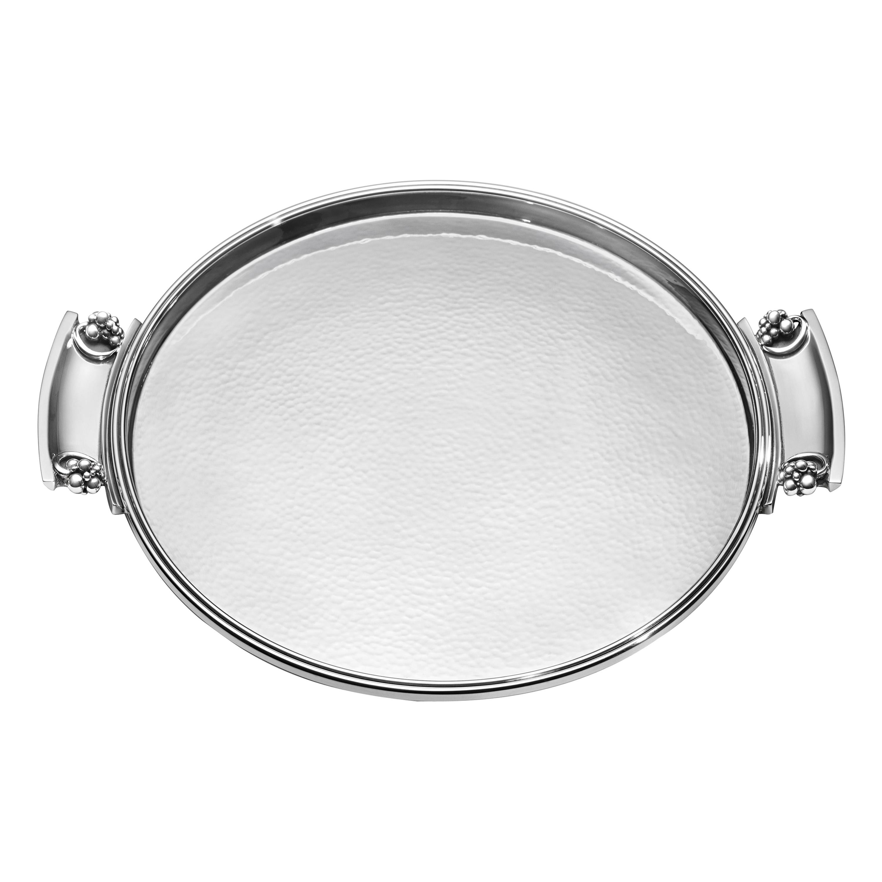 Georg Jensen 296 Handcrafted Sterling Silver Tray For Sale