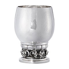 Georg Jensen 296A Handcrafted Sterling Silver Cup with Grape Details