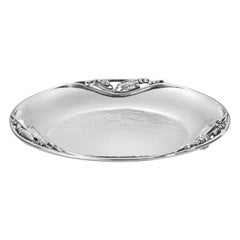 Plateau à bouteilles de vin en argent sterling fleuri fabriqué à la main Georg Jensen 2A