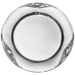 Georg Jensen, handgefertigter Platzteller aus Sterlingsilber, 2Ac