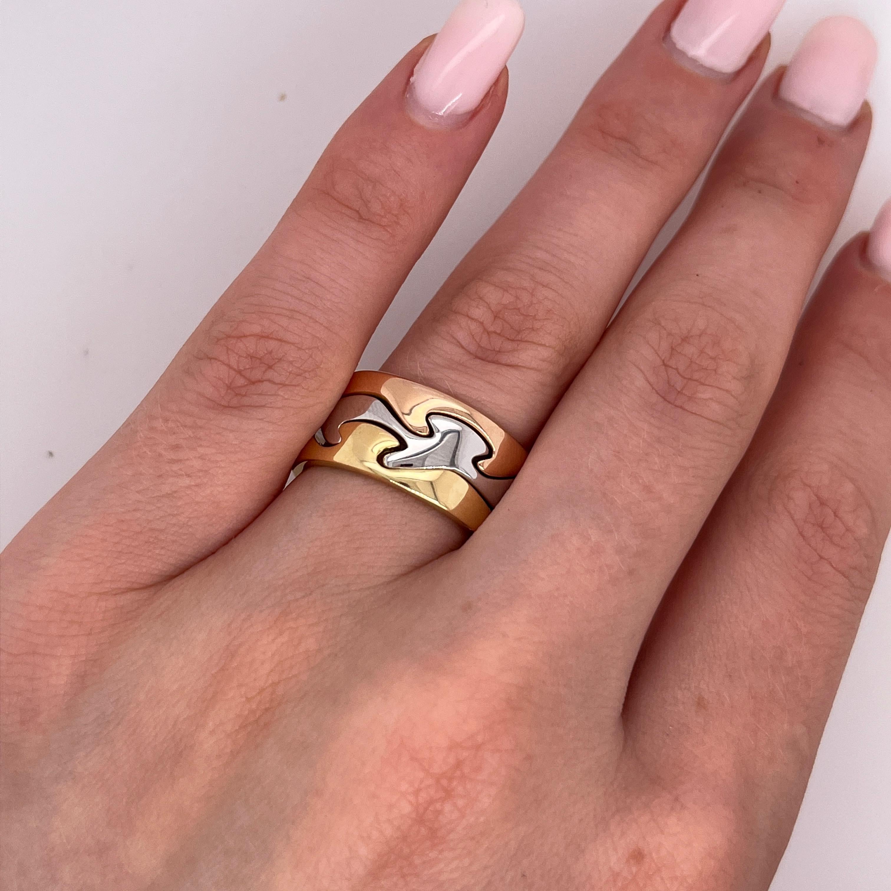 Georg Jensen 3 Band 18ct Gelb-, Weiß- und Roségold Dreiteiliger Ring im Zustand „Hervorragend“ im Angebot in London, GB