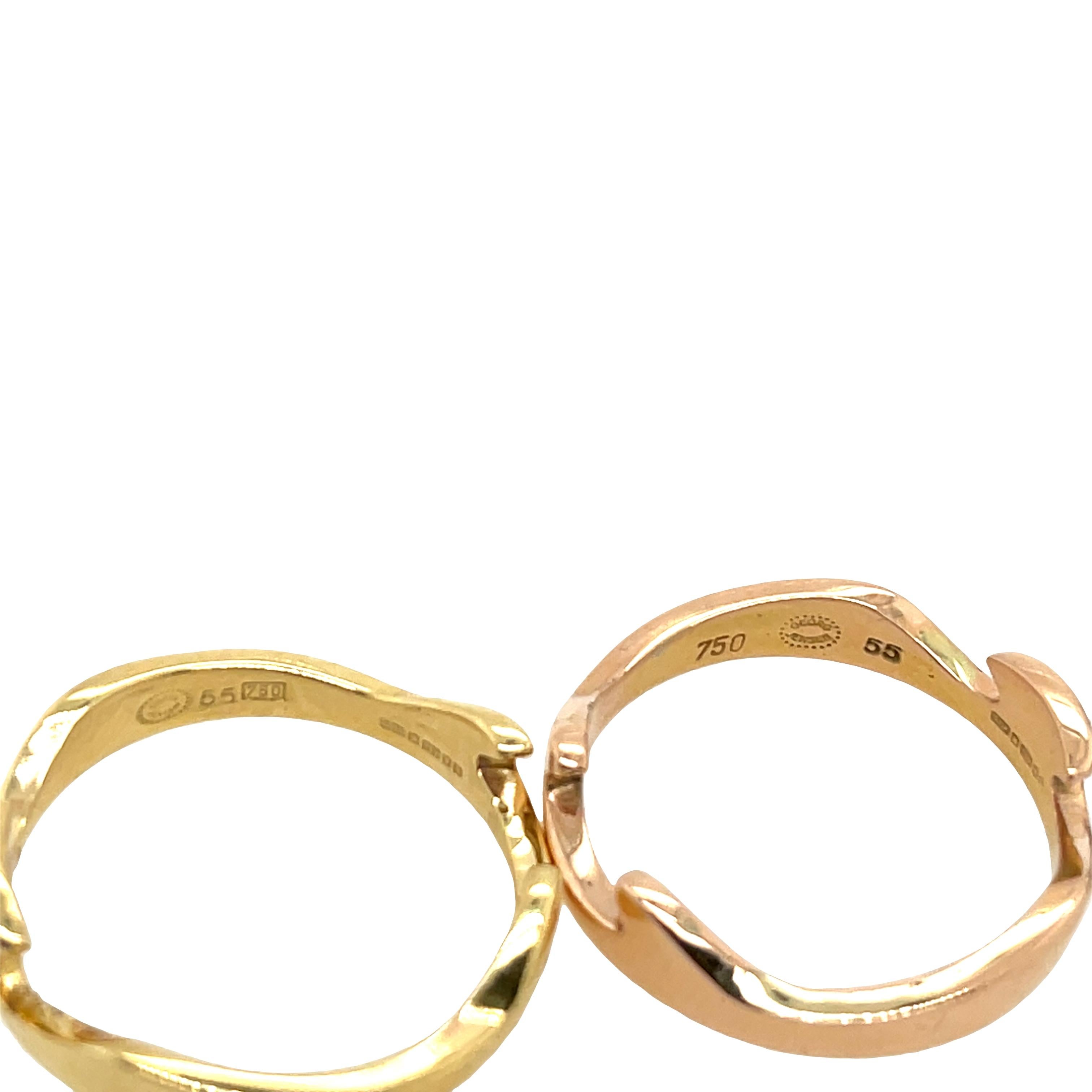 Georg Jensen 3 Band 18ct Gelb-, Weiß- und Roségold Dreiteiliger Ring im Angebot 3