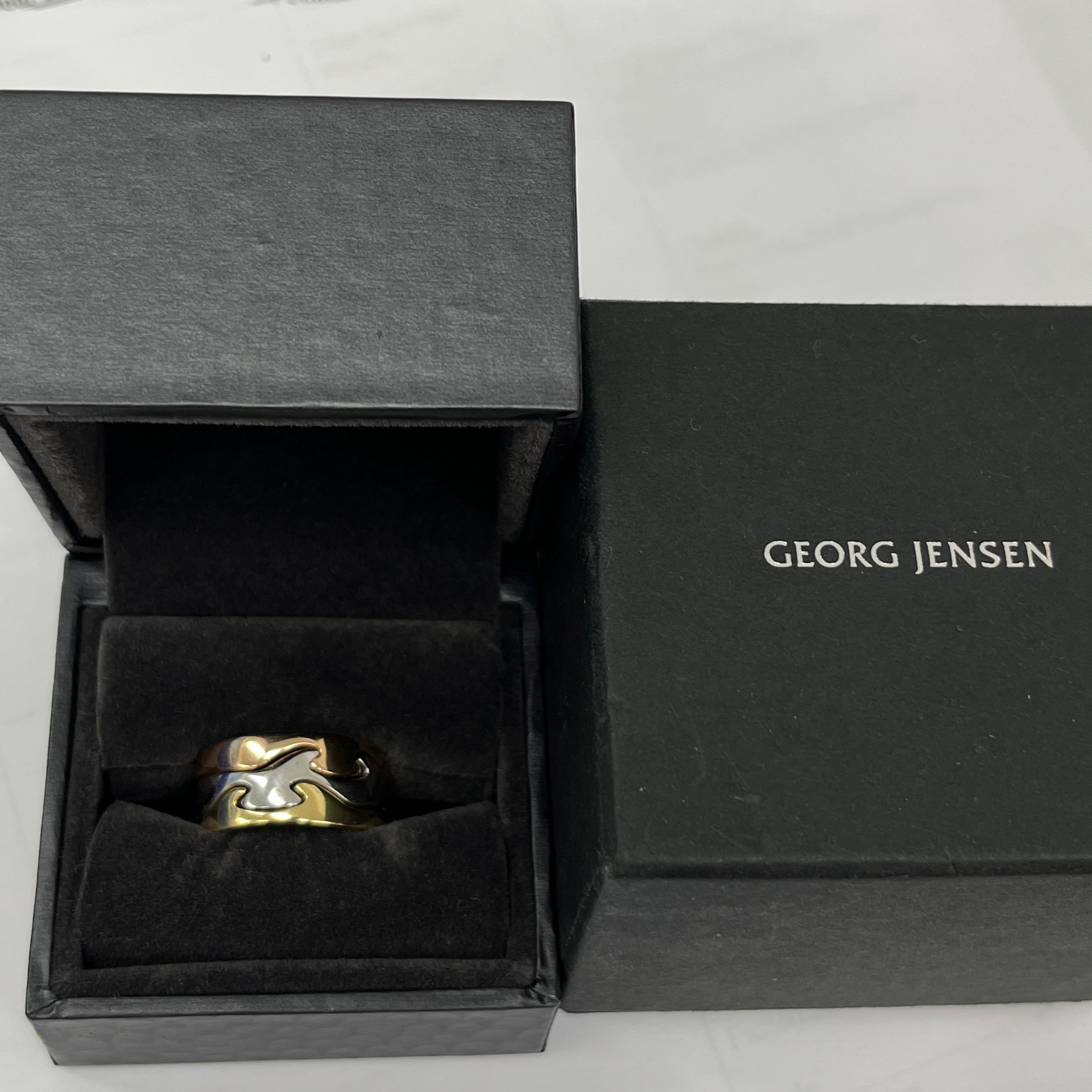 Georg Jensen 3 Band 18ct Gelb-, Weiß- und Roségold Dreiteiliger Ring im Angebot 4