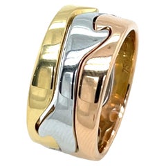 Georg Jensen 3 Band 18ct Gelb-, Weiß- und Roségold Dreiteiliger Ring
