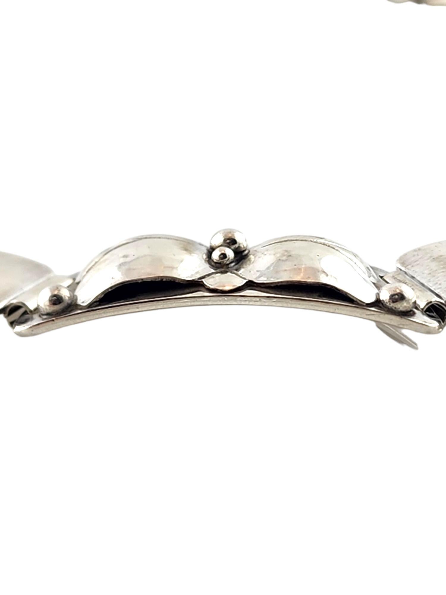 Women's Georg Jensen #465 USA Sterling Silver Tulip Panel Link Necklace #18284 For Sale