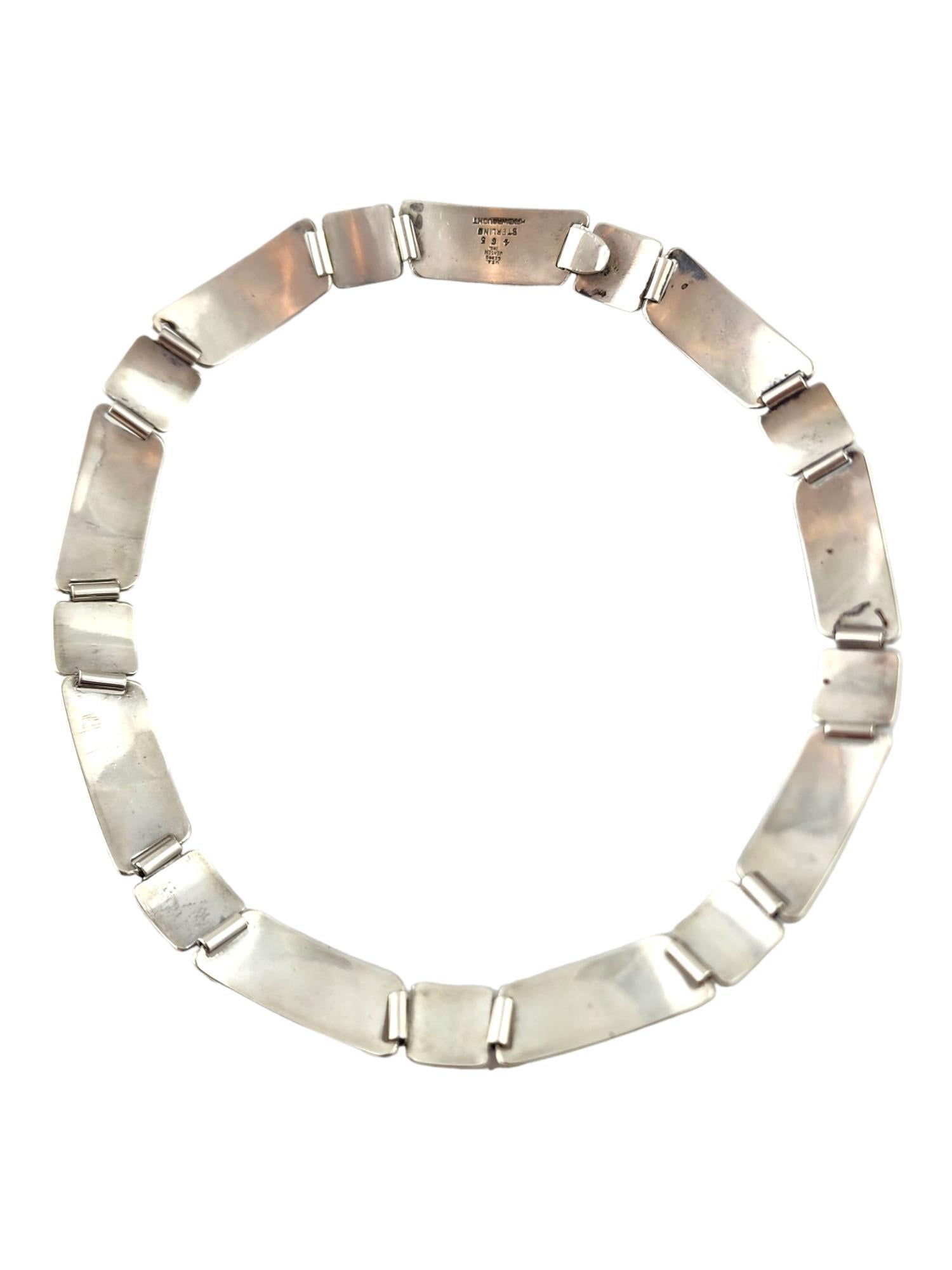 Georg Jensen #465 USA Sterling Silver Tulip Panel Link Necklace #18284 For Sale 1