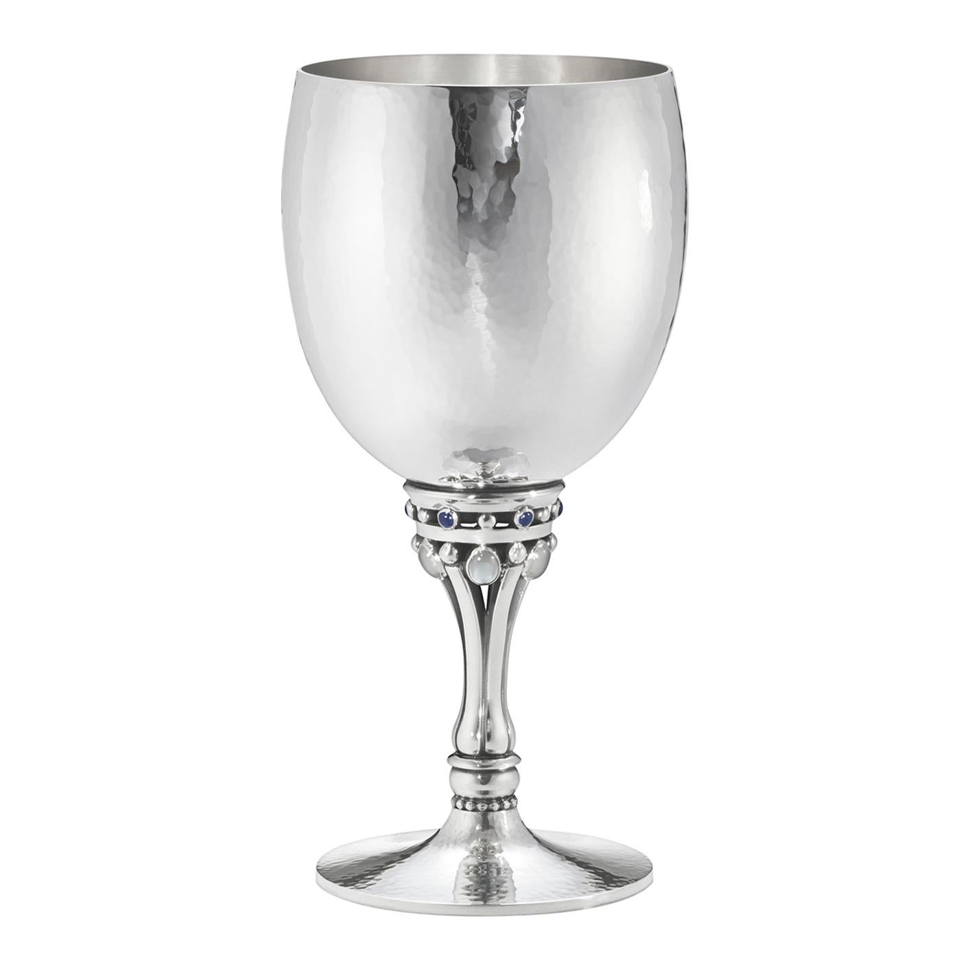 Georg Jensen 532C Sterling Silver Goblet with Stone Detail by Harald Nielsen