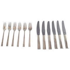 Georg Jensen 6-Person Modern Dinner Service in Sterling Silver