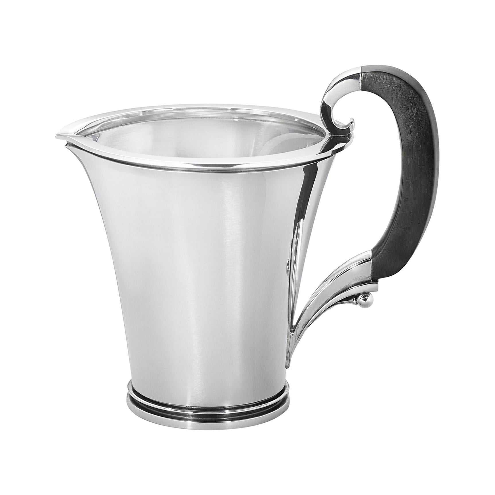 Georg Jensen 600A Sterling Silver Pitcher with Ebony Handle by Harald Nielsen For Sale