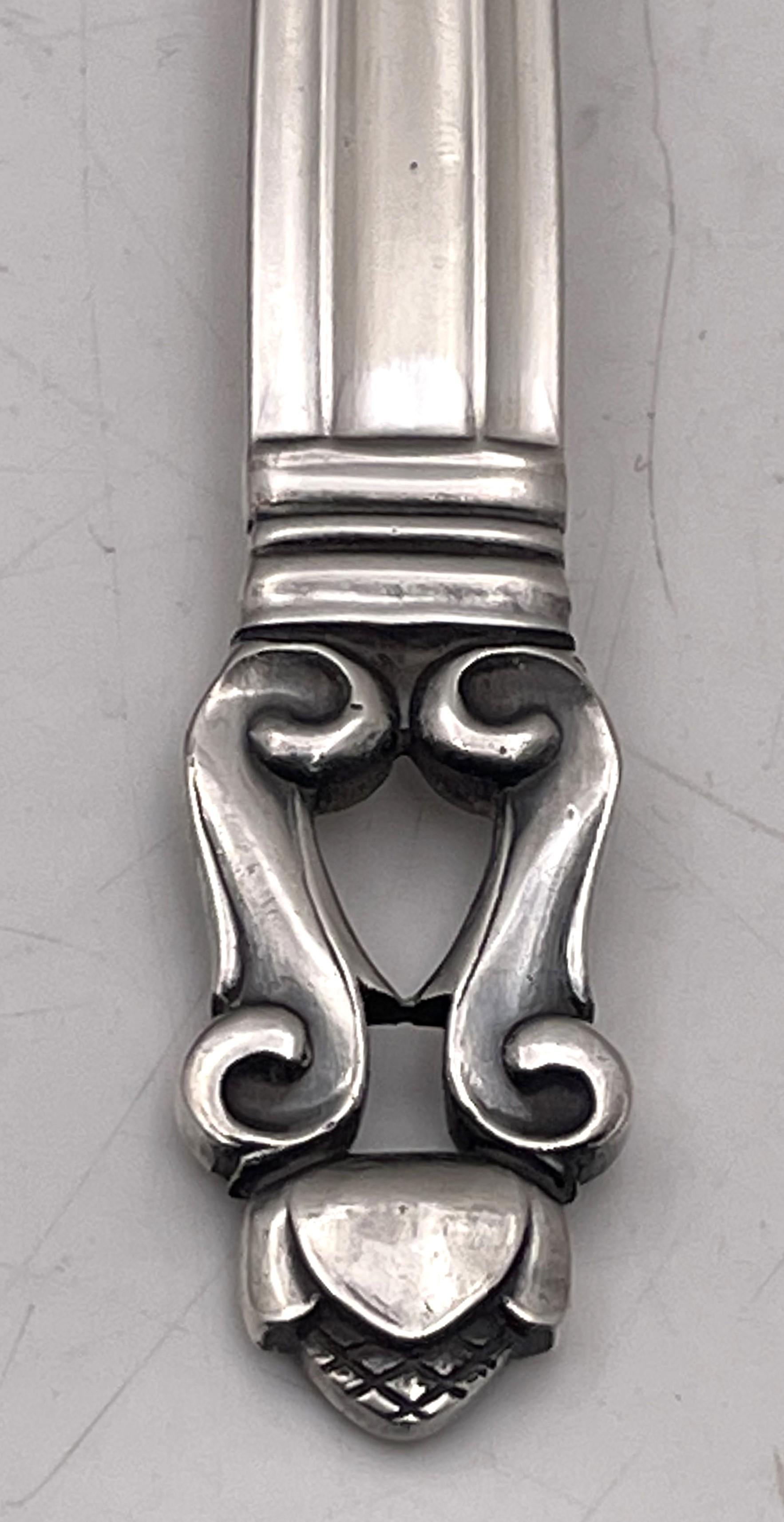 Georg Jensen 76-Piece Sterling Silver Flatware Set in Acorn Pattern for 12 For Sale 5