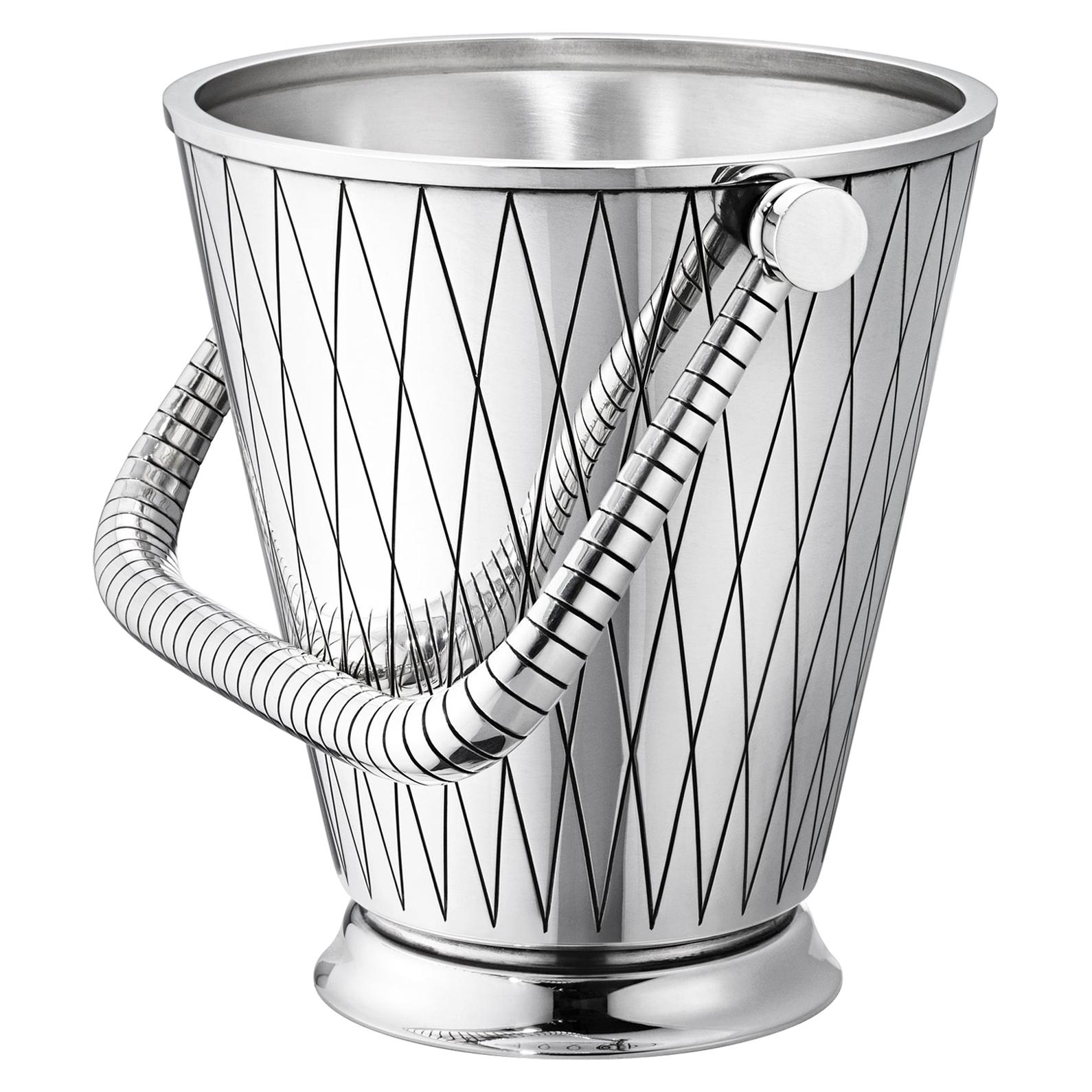 Georg Jensen 819D Handcrafted Sterling Silver Ice Bucket by Sigvard Bernadotte For Sale