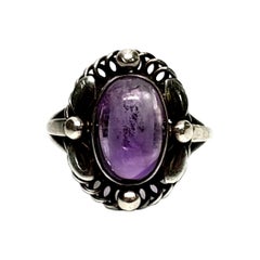 Georg Jensen 830 Silver Amethyst Ring #1