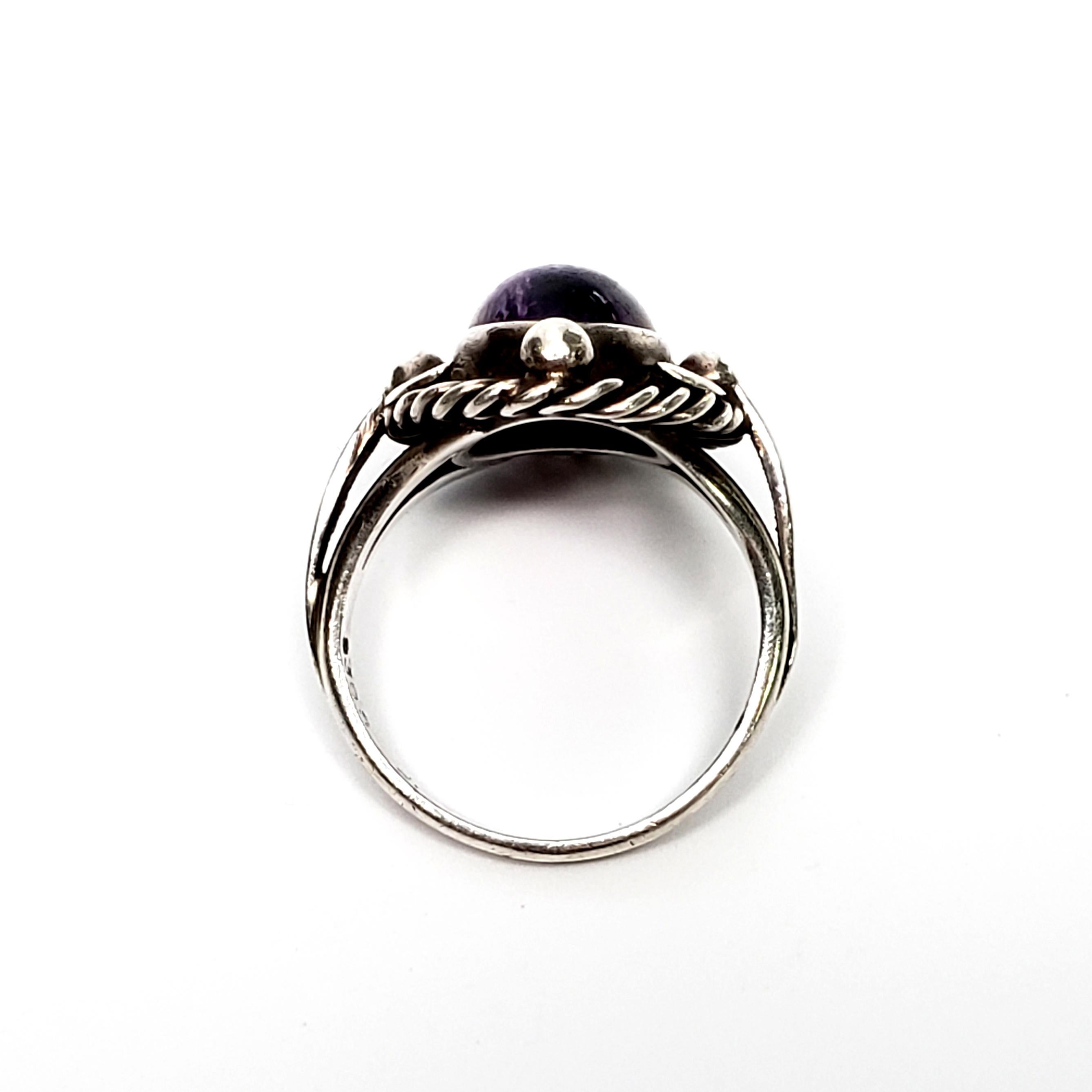 Women's Georg Jensen 830 Silver Amethyst Ring #1