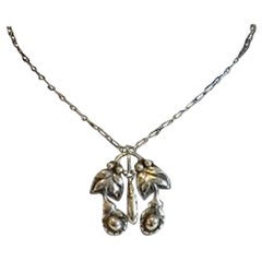 Georg Jensen 830 Silver Art Nouveau Necklace with Silverstones No 26