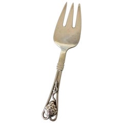 Georg Jensen 830 Silver Ornamental Serving Fork #72