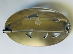 Spilla a fiore ovale in argento 925 Georg Jensen