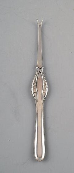 Georg Jensen, a Set of 6 Rare Art Nouveau Lobster Forks in Sterling Silver