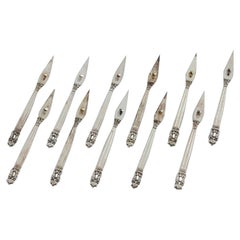 Georg Jensen, a set of eleven rare Acorn cocktail picks, Sterling silver