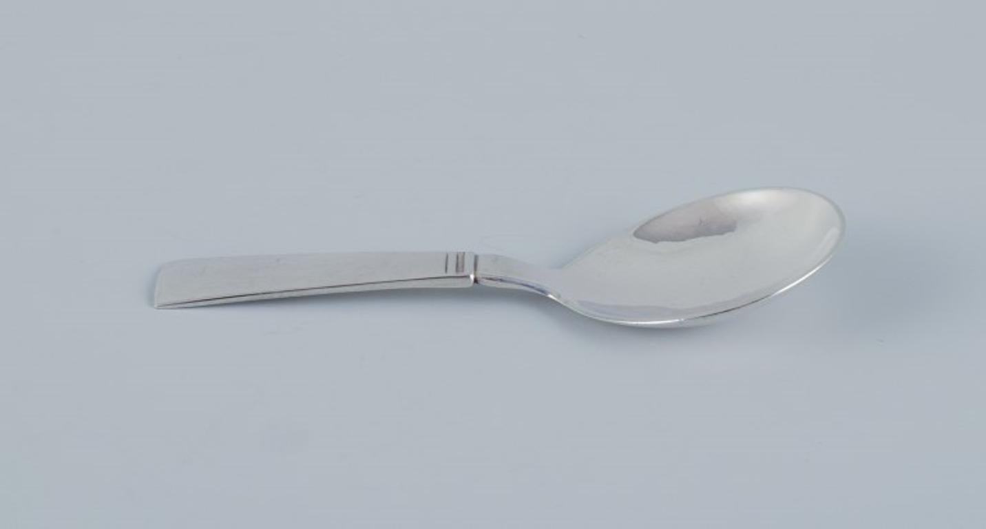 Danish Georg Jensen Acadia. Art Deco compote/sugar spoon in sterling silver.  For Sale