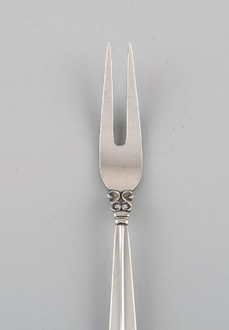 Art Deco Georg Jensen Acanthus Cold Meat Fork in Sterling Silver For Sale