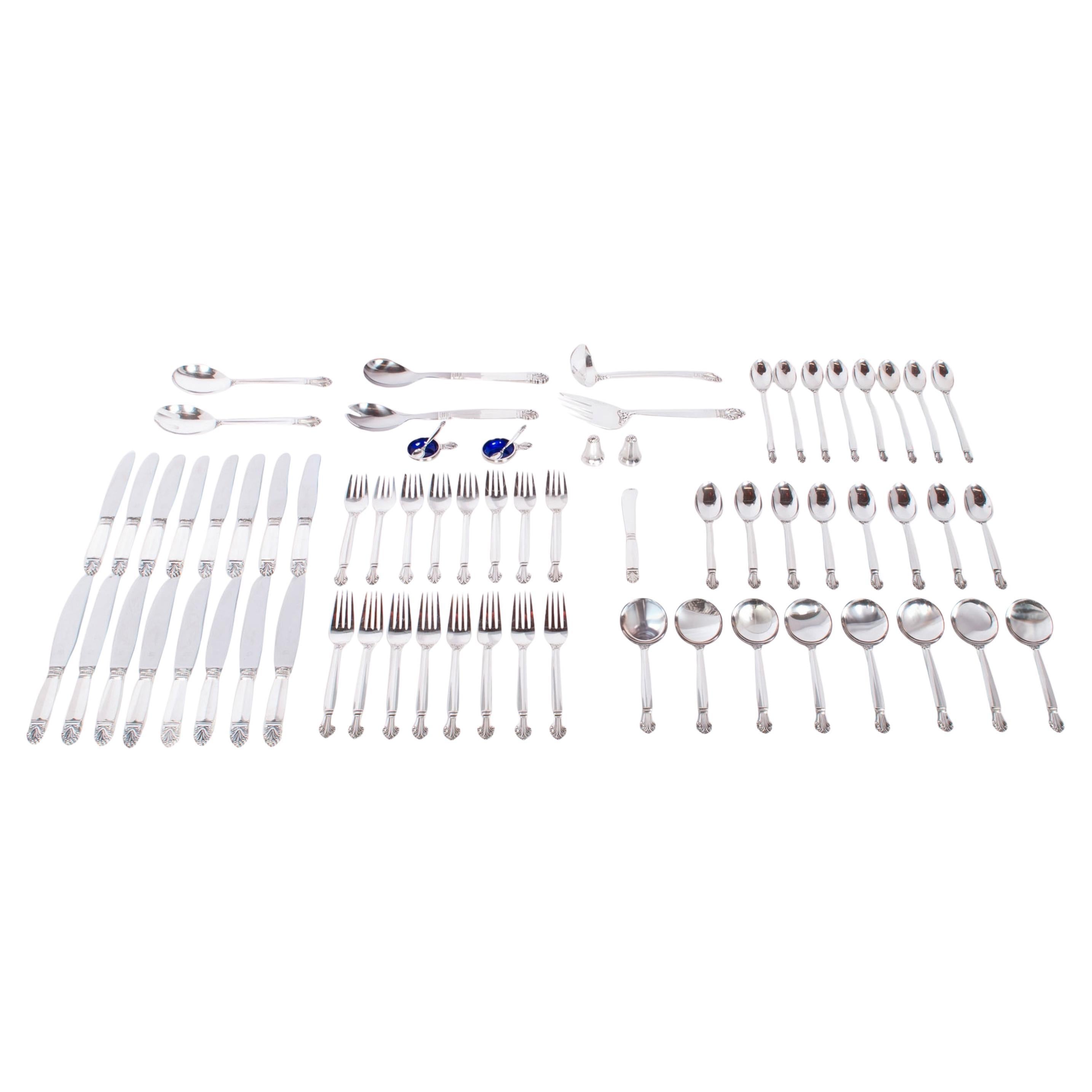 A very stylish 69 piece set of Georg Jensen Danish Mid Century Modern 