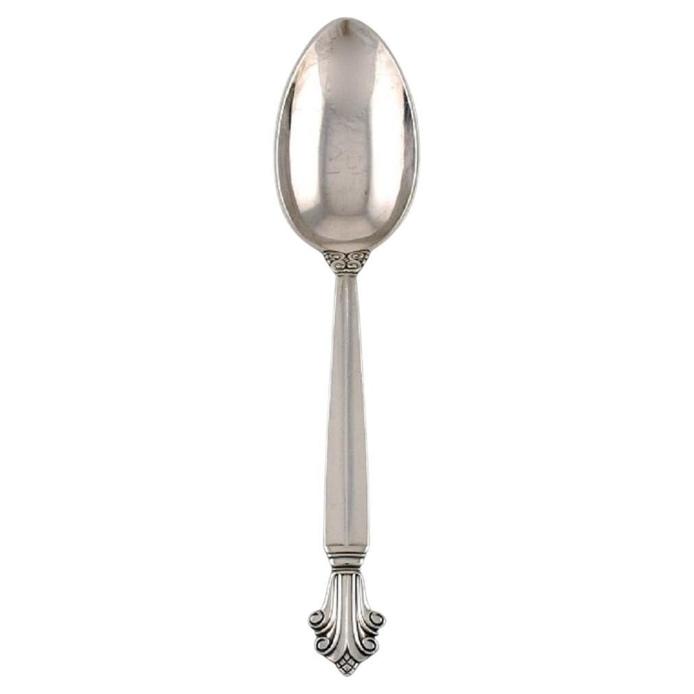 Georg Jensen Acanthus Dessert Spoon in Sterling Silver, Two Spoons Available For Sale