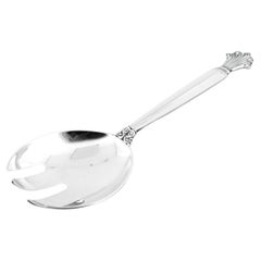 Georg Jensen Tenedor de servicio de plata de ley maciza con dibujo de acanto