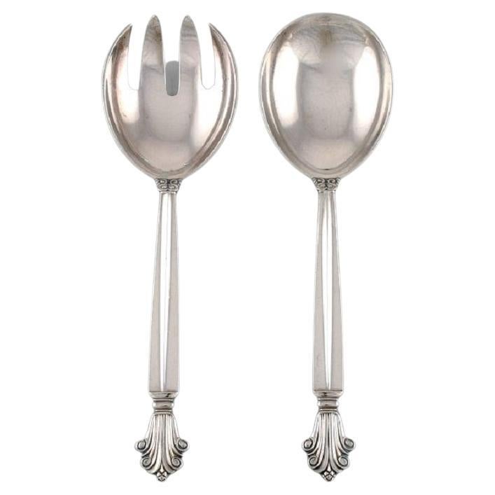 Georg Jensen Set da insalata Acanthus in argento sterling