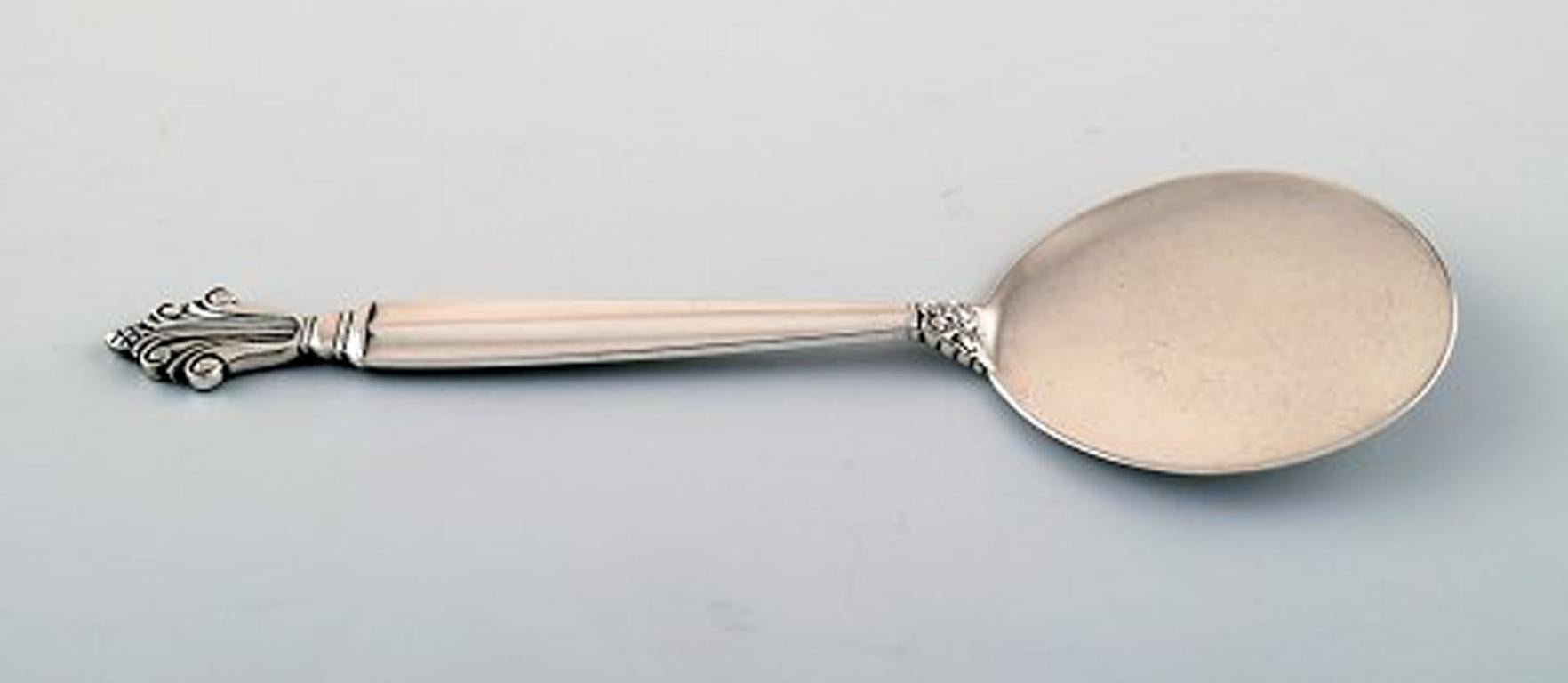 Art Deco Georg Jensen Acanthus Serving Spade in Full Silver